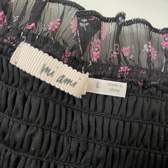 Mi Ami purple/black stretch top Size Large - Picture 2 of 2